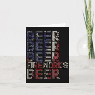 Beer Fireworks Retro 4th Of July Party Parade Drin Card