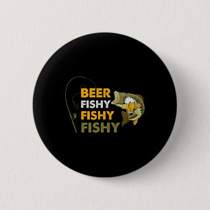 Beer Fishy Fishy Fishing Lover Fisherman Retro Vin 6 Cm Round Badge