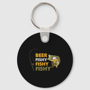 Beer Fishy Fishy Fishing Lover Fisherman Retro Vin Key Ring