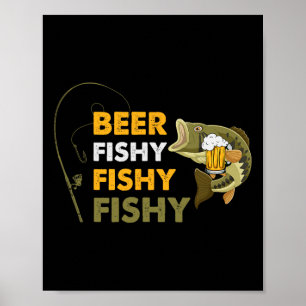 Beer Fishy Fishy Fishing Lover Fisherman Retro Vin Poster