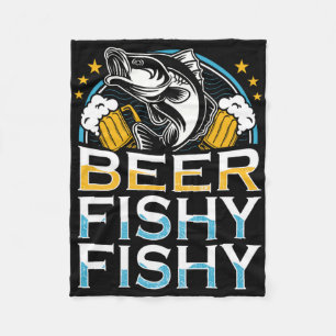 Beer Fishy Fishy Fishy Fishing Lover Fisherman Ret Fleece Blanket