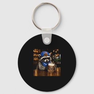 Beer funny racoon western 4th of july anniversary key ring