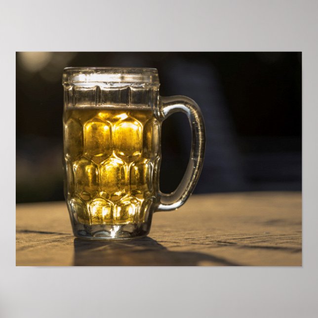 Beer glass beverage close up, India Poster (Front)