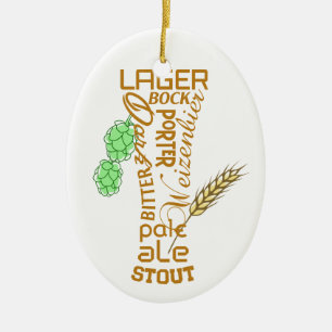 Beer Glass Ceramic Ornament