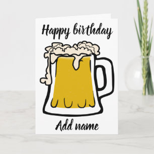 Beer glass happy birthday card