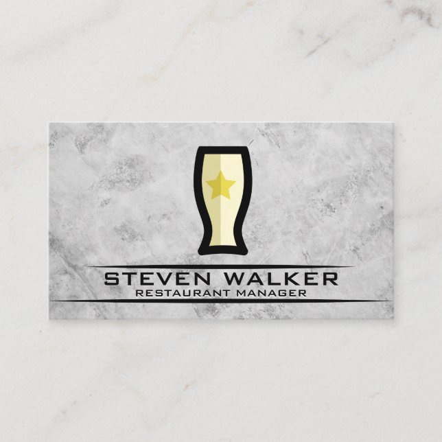 Beer Glass | Marble Background Appointment Card (Front)
