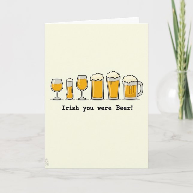 Beer Glass Pattern Fun Card (Front)