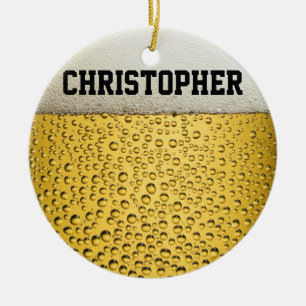 Beer Glass Personalise Ceramic Ornament