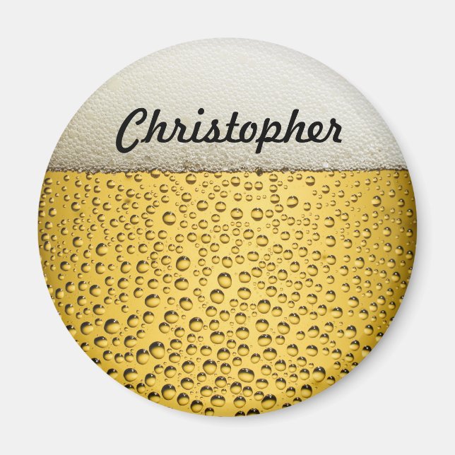 Beer Glass Personalise Photo Magnet (Front)