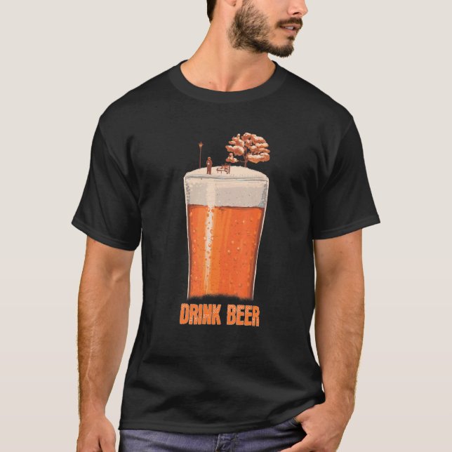 Beer Glass Winter Season Over Foam of a Beer Glass T-Shirt (Front)
