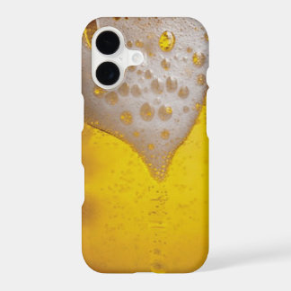 Beer Glass with Bubbles and Foam