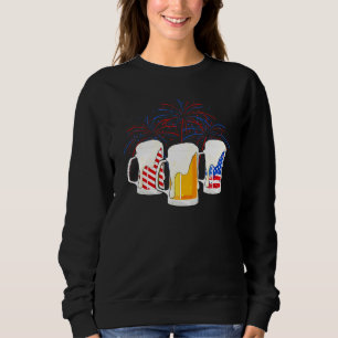 Beer Glasses 4th Of July Red White Blue Wine Firew Sweatshirt