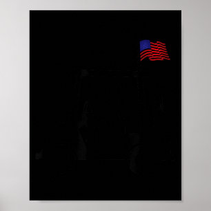 Beer Golfer Golf Cart With Aamerican Flag Usa Poster