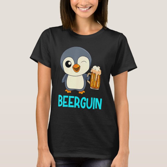 Beer Guin Beer Penguin Men Beer Father S Day Party T-Shirt (Front)