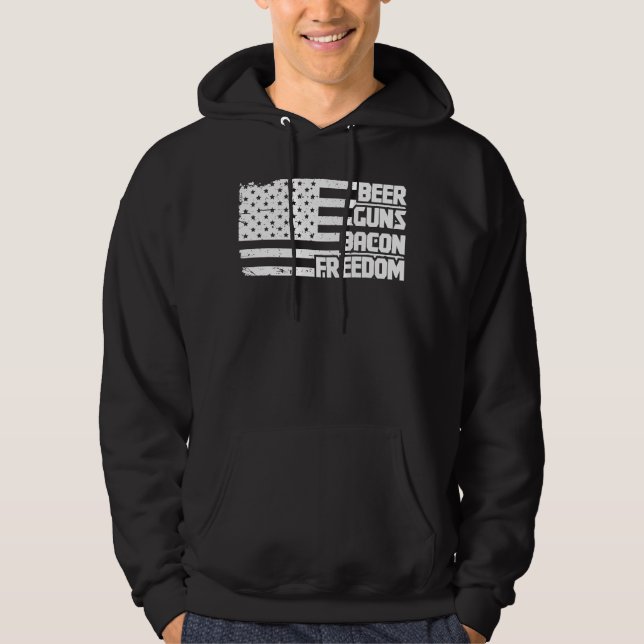 Beer Guns Bacon Freedom America Hoodie (Front)