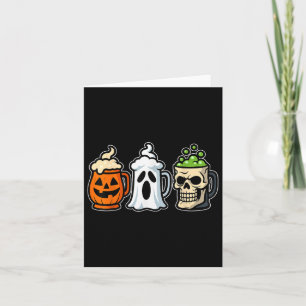 Beer Halloween Skeleton Pumpkin Ghost Drinking Hum Card