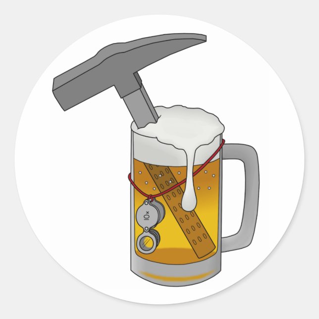 Beer Hammer Classic Round Sticker (Front)