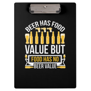 Beer Has Food Value Birthday Clipboard