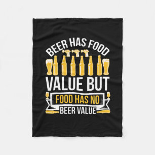 Beer Has Food Value Birthday Fleece Blanket