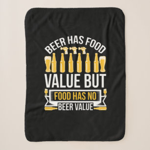 Beer Has Food Value Birthday Sherpa Blanket