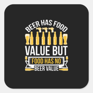 Beer Has Food Value Birthday Square Sticker
