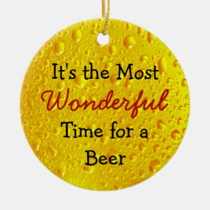 Beer Humour Christmas Ceramic Ornament