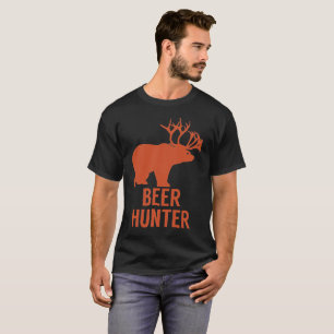Beer Hunter Bear Dear Corns Caribou Funny Humour T-Shirt
