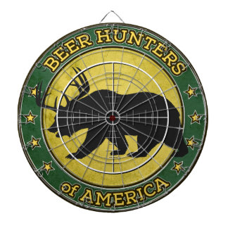 Beer Hunters of America (fun bear w/ antlers logo) Dartboard