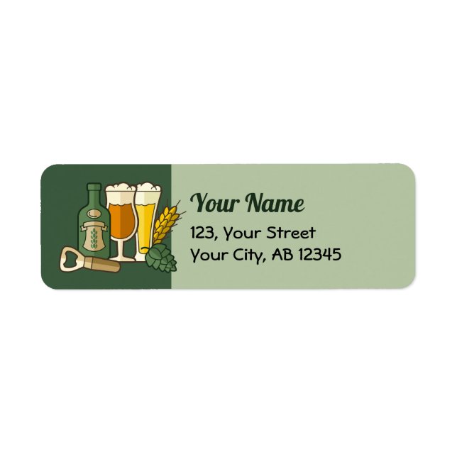 Beer Icons Label Return Address Label (Front)