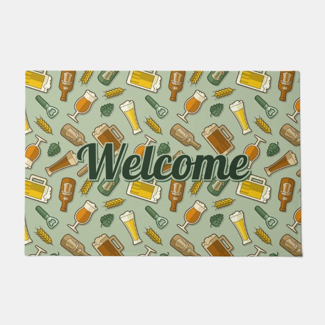 Beer Icons Pattern Doormat (Front)
