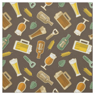 Beer Icons Pattern Fabric