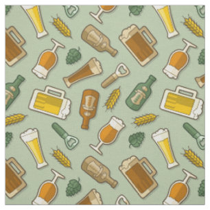 Beer Icons Pattern Fabric