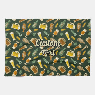 Beer Icons Pattern Kitchen Towel