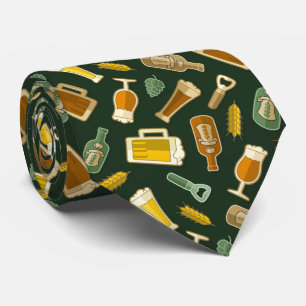 Beer Icons Pattern Neck Tie