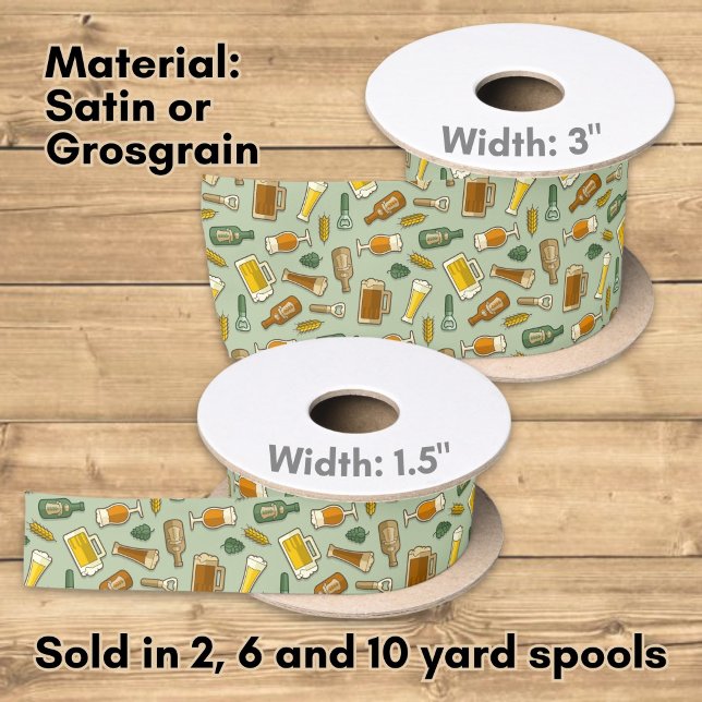 Beer Icons Pattern Satin Ribbon (Creator Uploaded)