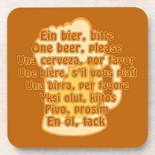 BEER in languages custom coasters