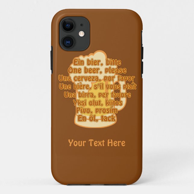 BEER in languages custom iPhone case (Back)