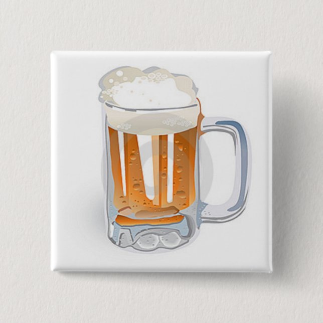 Beer In Mug/Oktoberfest 15 Cm Square Badge (Front)