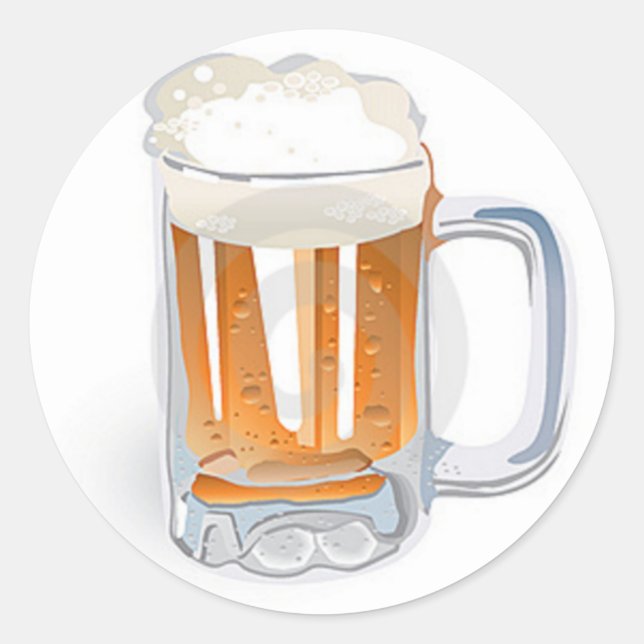 Beer In Mug/Oktoberfest Classic Round Sticker (Front)