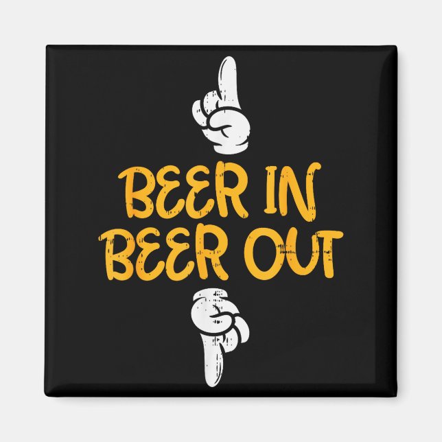 Beer In Out Funny Alcohol Drinking Team Squad Men  Magnet (Front)