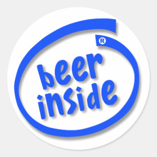 Beer Inside Classic Round Sticker