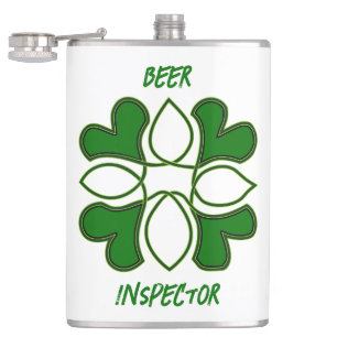 Beer Inspector St Patricks Celtic Cross and Cover Hip Flask