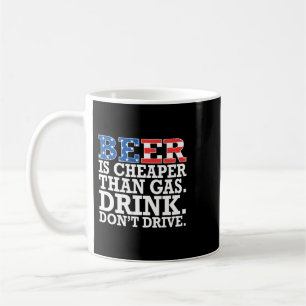 Beer is cheaper than gas drink dont drive funny Ju Coffee Mug