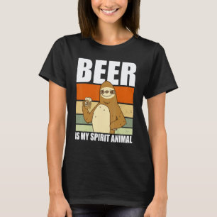 Beer Is My Spirit Animal Beer Drinking Sloth T-Shirt