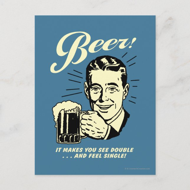 Beer: It Makes You See Double Postcard (Front)