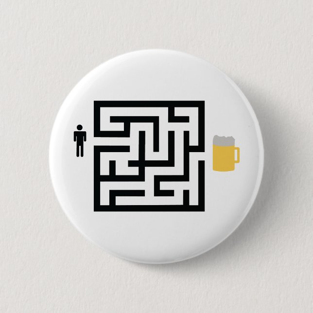 beer labyrinth icon 6 cm round badge (Front)