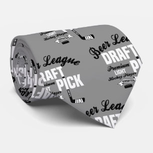 Beer League Hockey Draught Pick Hockey Player Tie
