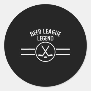 Beer League Legend Hockey Ice Inline Funny Sports Classic Round Sticker