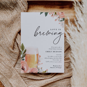 Beer Love is Brewing Bridal Shower Invitation