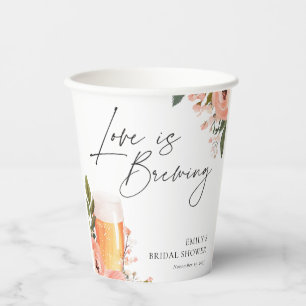 Beer Love is Brewing Bridal Shower Paper Cups